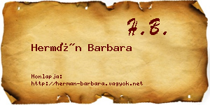 Hermán Barbara névjegykártya